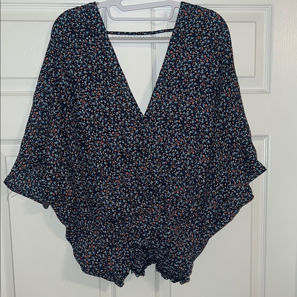 Floral V-Neck Women's Top